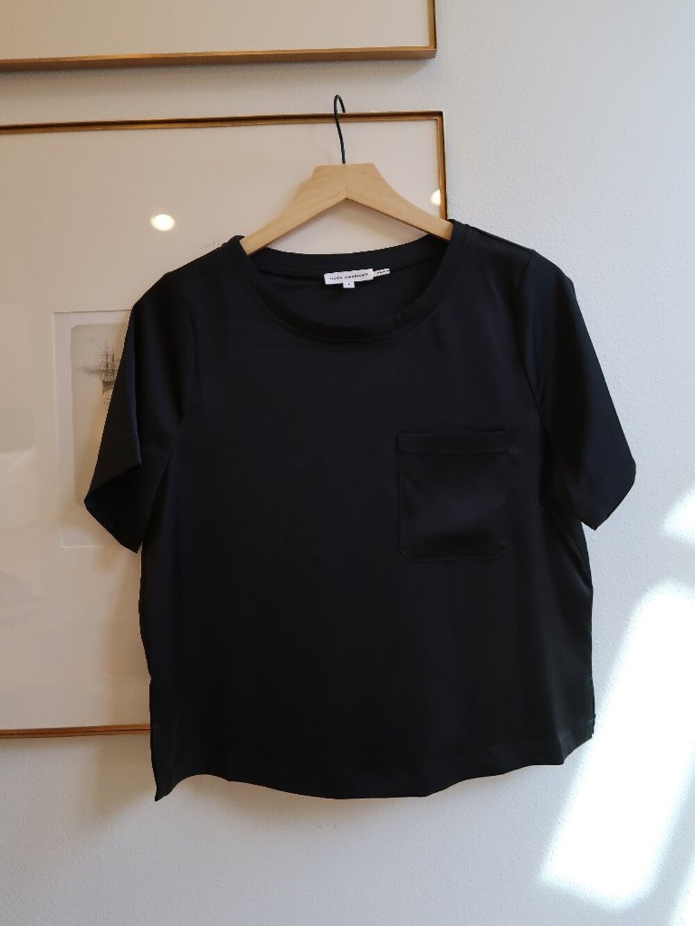 Good American Woven Satin Pocket T-Shirt